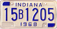 1968 License Plate