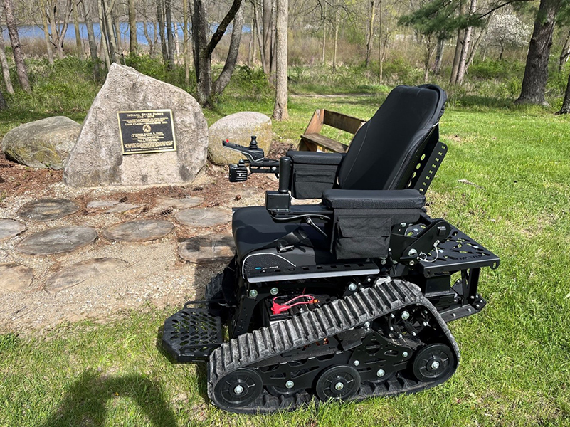Accessible chair at Chain O' Lakes State Park