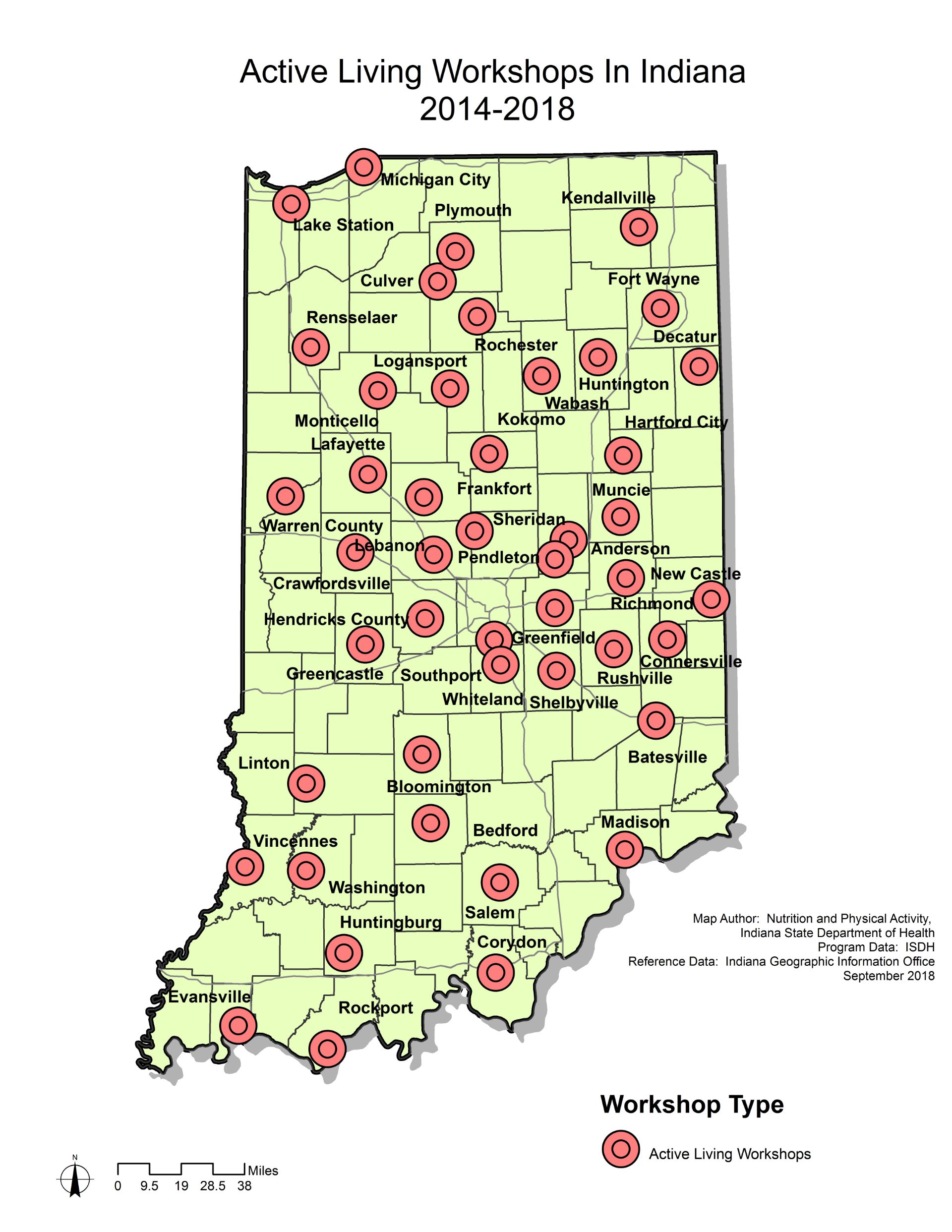 Active living workshops map