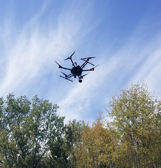 Flying drone.