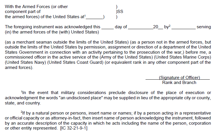 With the Armed Forces Form