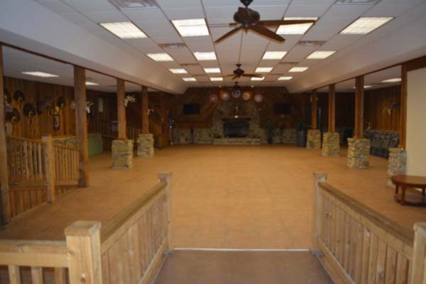 Community Center 231- interior view of fireplace