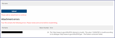 A snapshot of the upload button presumably to replace files that have errors