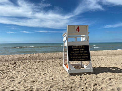 Lifeguard chair on beach
