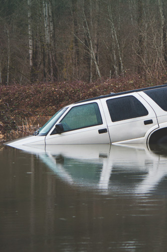 Flooded SUV
