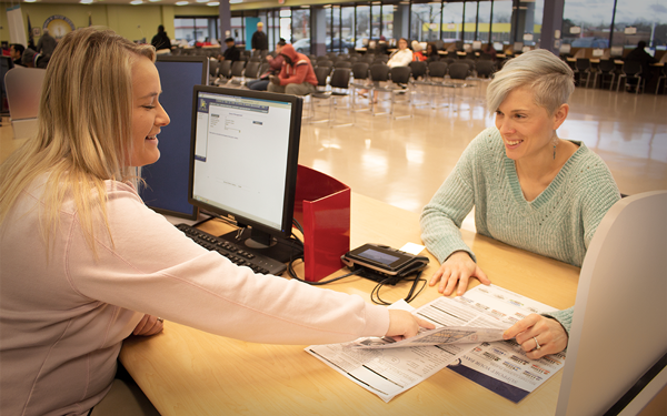 branch associate helping a customer