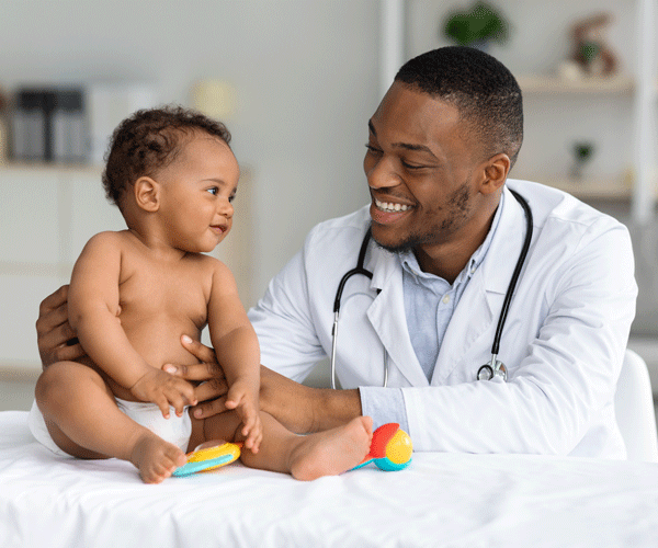 Baby with doctor
