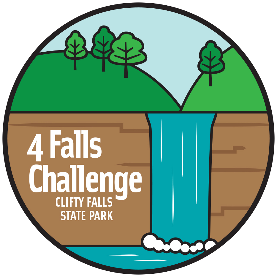 4 falls challenge at Clifty Falls State Park logo