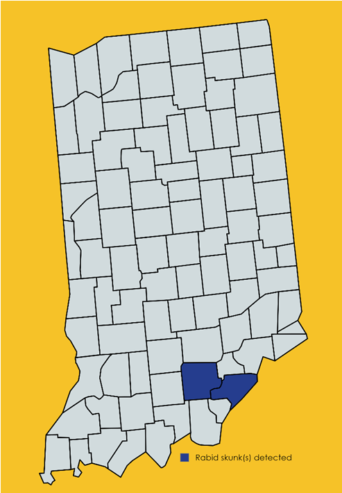 Skunk findings by county, 2-2024.
