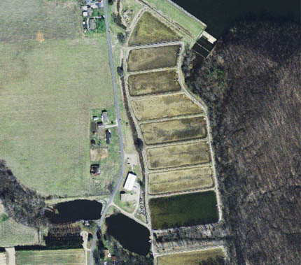 aerial view of fish hatchery