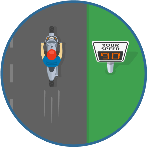 Motorcyclist traveling at an unsafe speed