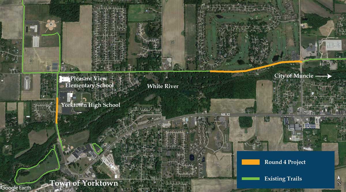 Map of trail in Yorktown
