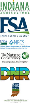 Logos for the partnering agencies for the Conservation Reserve Enhancement Program