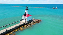 
  The Michigan City Pierhead Light and Michigan City Breakwater Light have lit the city&rsquo;s harbor for more than 100 years. 
  