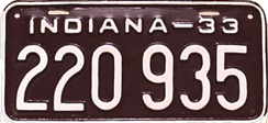 1933 License Plate