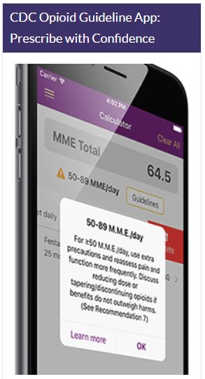 CDC opioid guidelines app