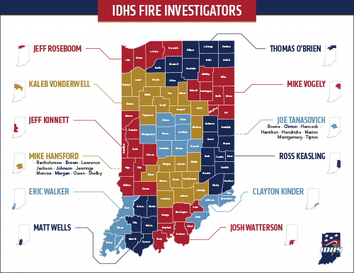IDHS fire investigators map