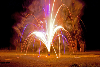 Fireworks on ground