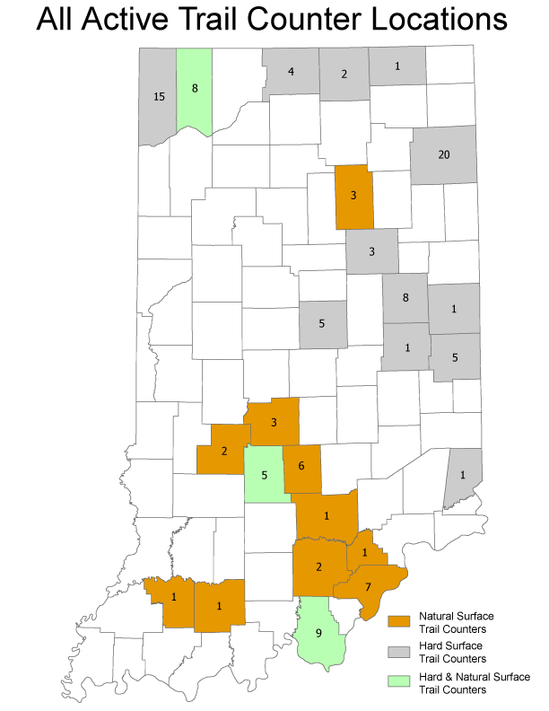 All active trail counter locations