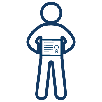 icon of person holding certificate