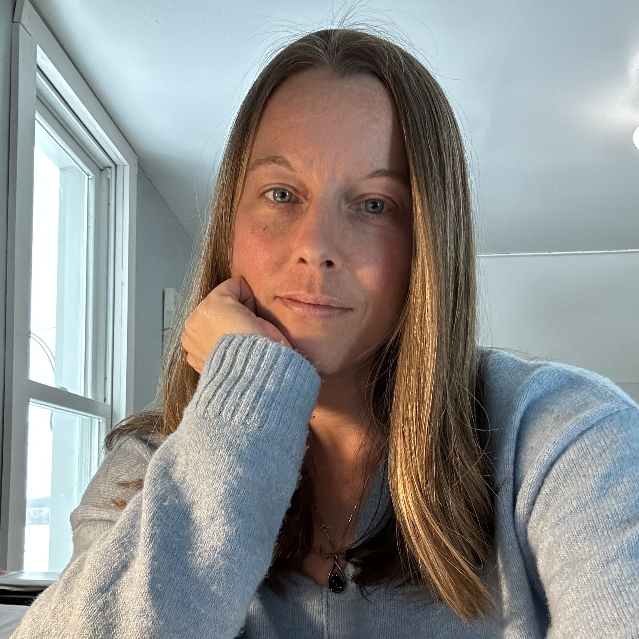 Woman with long blond hair