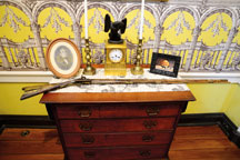 Indiana&rsquo;s state rifle is displayed at Grouseland, future President William Henry Harrison&rsquo;s home in Vincennes. Harrison left Vincennes to command U.S. forces during the War of 1812. 