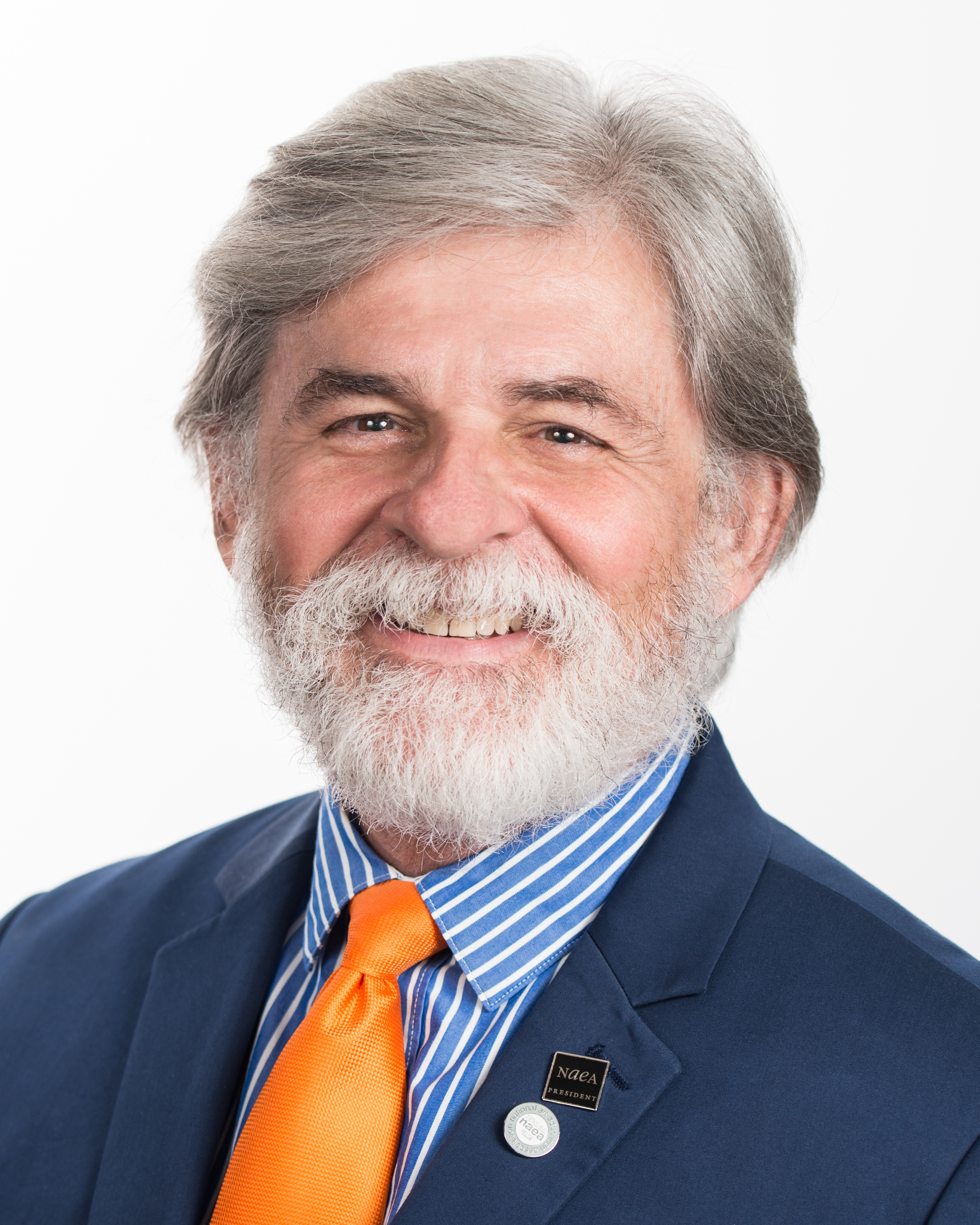 Man with blue suit on