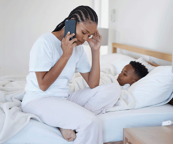 Parent on phone