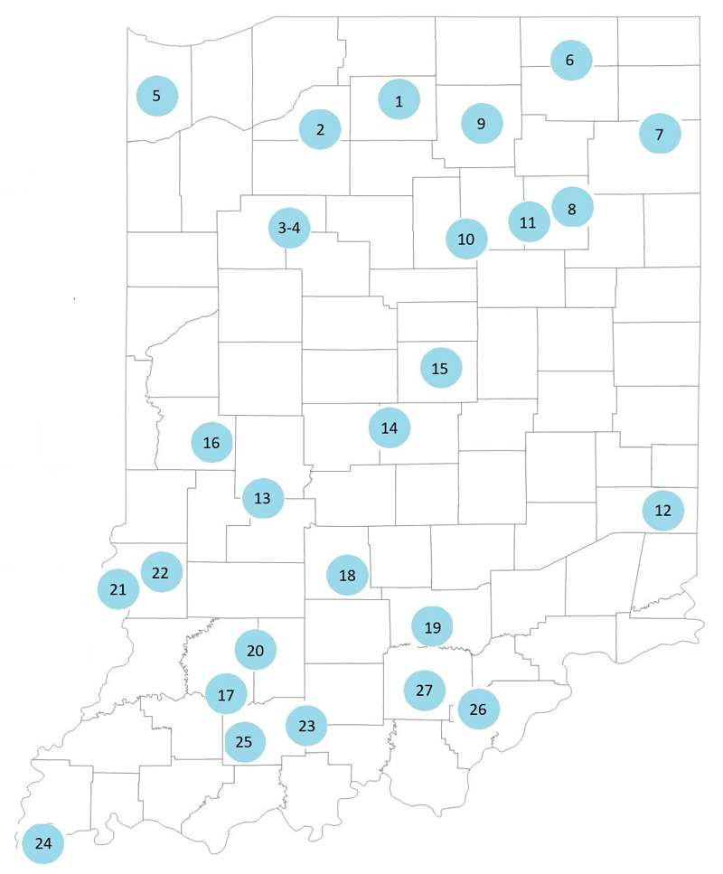 Map of lakes good for catfish