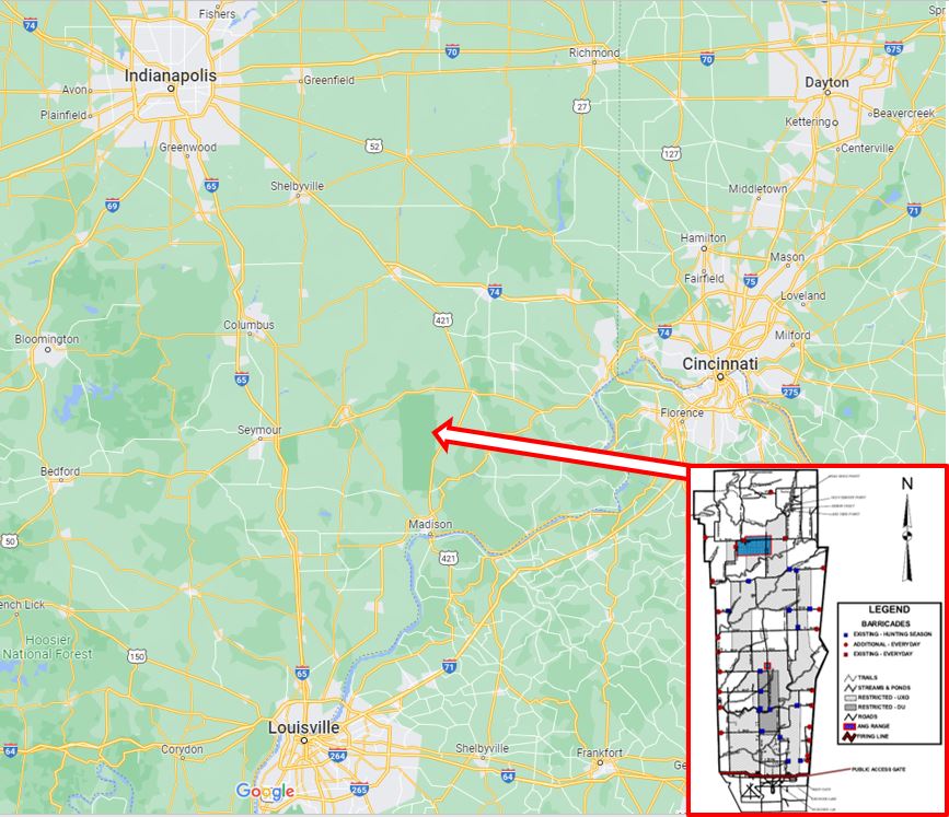 Diagram Showing Location of Jefferson Range