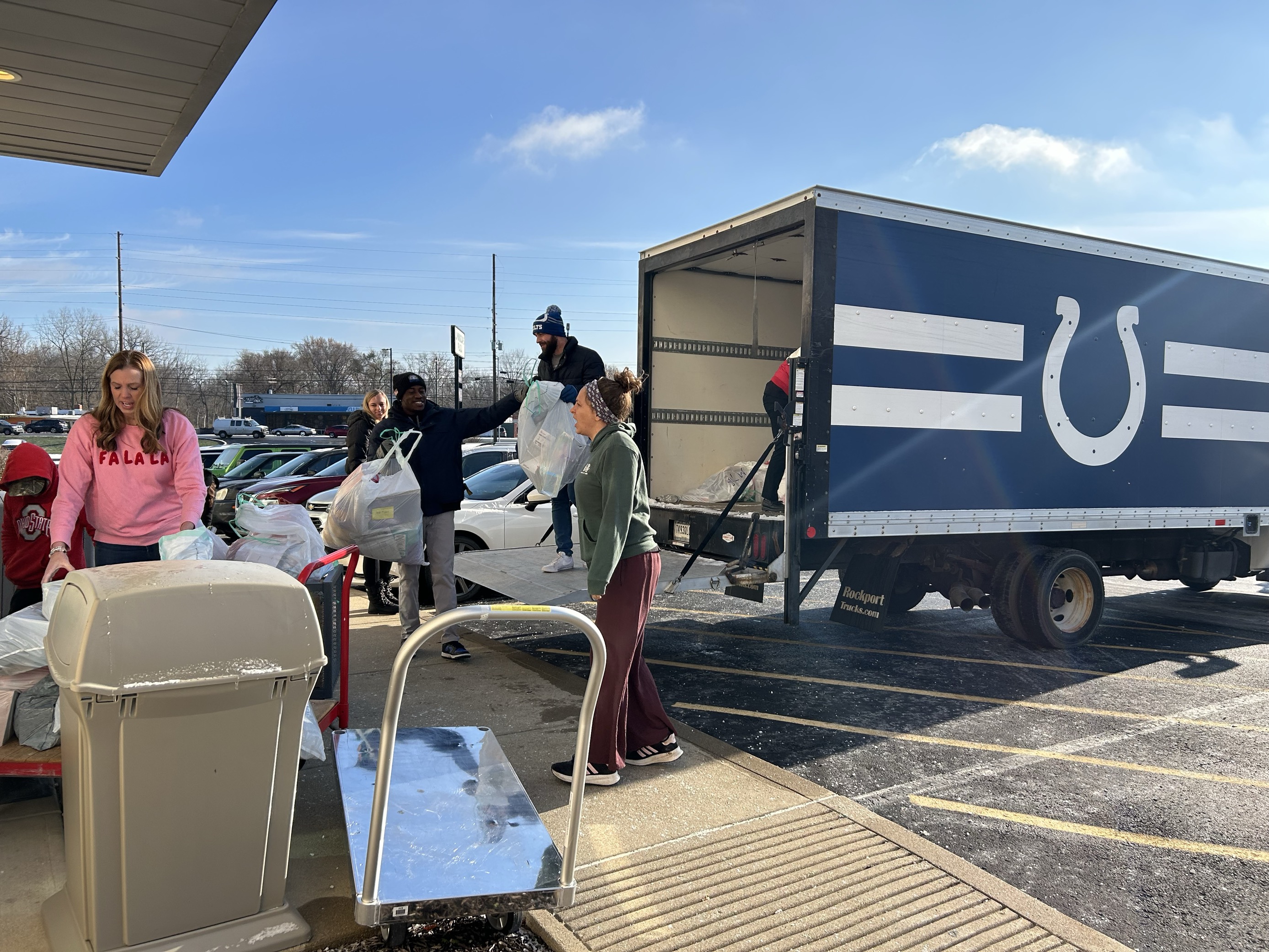 Unloading Colts truck