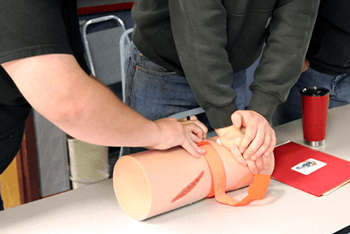 People training on stopping blood loss