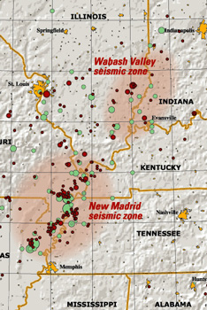 Seismic zones in Midwest