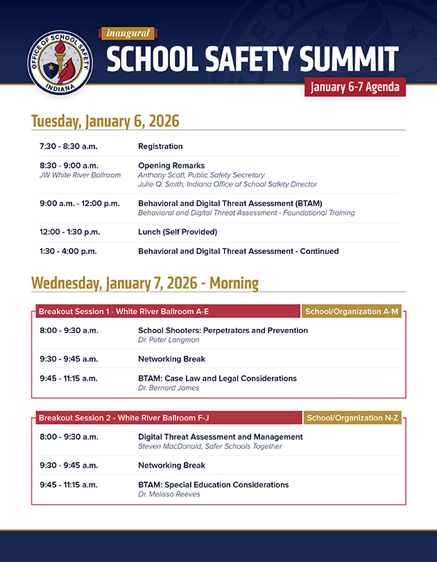 Hazmat Conference schedule graphic 2025 Indiana HazMat Conference