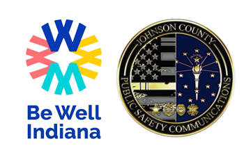 Be Well Indiana and Johnson County 911 logos