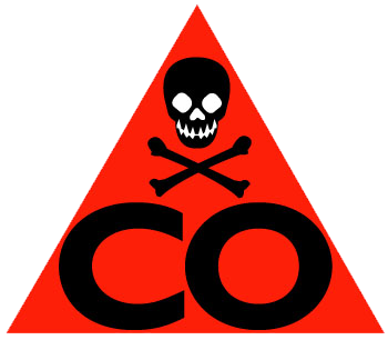 carbon monoxide, skull, cross bones, co