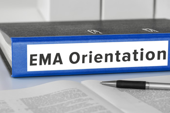 Binder with EMA Orientation label