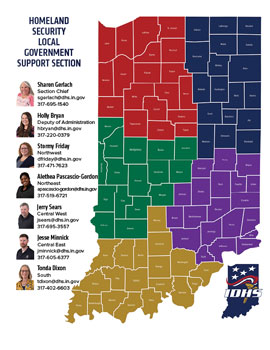 Indiana District Liaisons Map