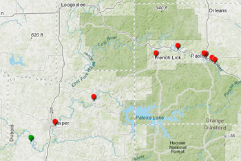 Map with markers where low-head dams exist