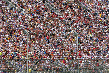 Crowd in grandstands