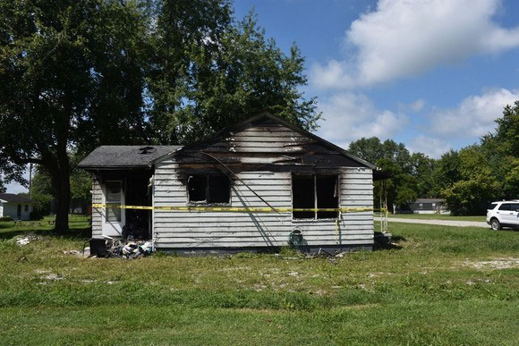 House with fire damage
