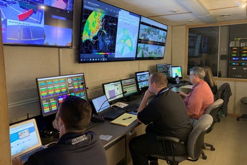 Emergency managers in emergency operations center