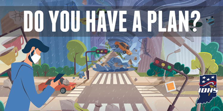 Do You Have a Plan? illustration with destruction of tornado in background