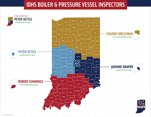 IDHS Boilers and Pressure Vessels Inspectors Map IDHS Boilers and Pressure Vessels Inspectors Map