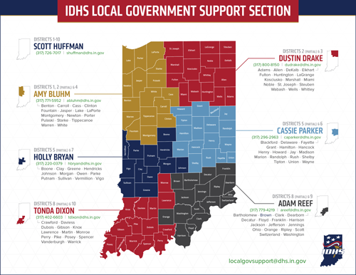 District Liaisons contacts map