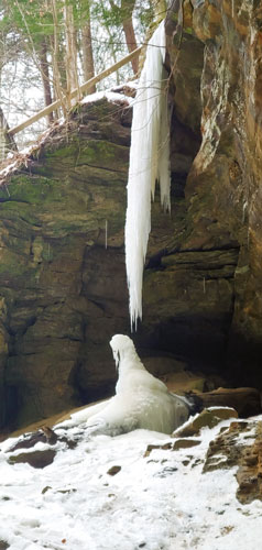 STEVE VOSS Noblesville (Hamilton County) Steve snapped this photo of the Icebox at Turkey Run State Park on a chilly February mid-day hike. After retiring from the National Bank of Indianapolis, he has visited 19 of 24 state parks and six of seven state park inns, with a goal of visiting all of both.