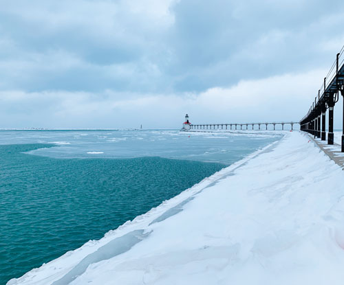 HOGIR SAEED Michigan City Hogir was on his way to check fishing conditions on the Michigan City pier when he realized the snow was too deep. He took this photo of the Michigan City East Pierhead Light with his cellphone. He fishes the pier nearly daily and is an IT system administrator. 