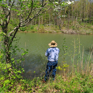 man fishing