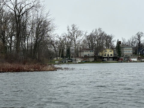 Houses on lake