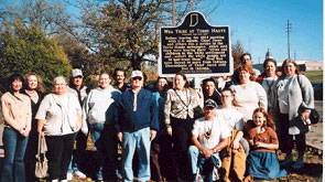 Descendents of Jacco Godfroy attended the 2004 dedication of the Wea Tribe at Terre Haute historical marker (photo courtesy of the Indiana Historical Bureau).